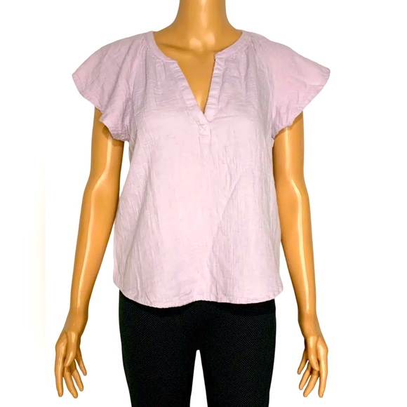 Universal Thread Tops - Universal Thread Short Sleeve Flutter Top Women's Lavender 100% Cotton size 1X
